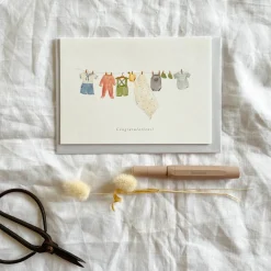 Baby clothes washing line card 'Congratulations'|Cottontails Baby Clearance