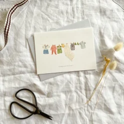 Baby clothes washing line card 'Congratulations'|Cottontails Baby Clearance
