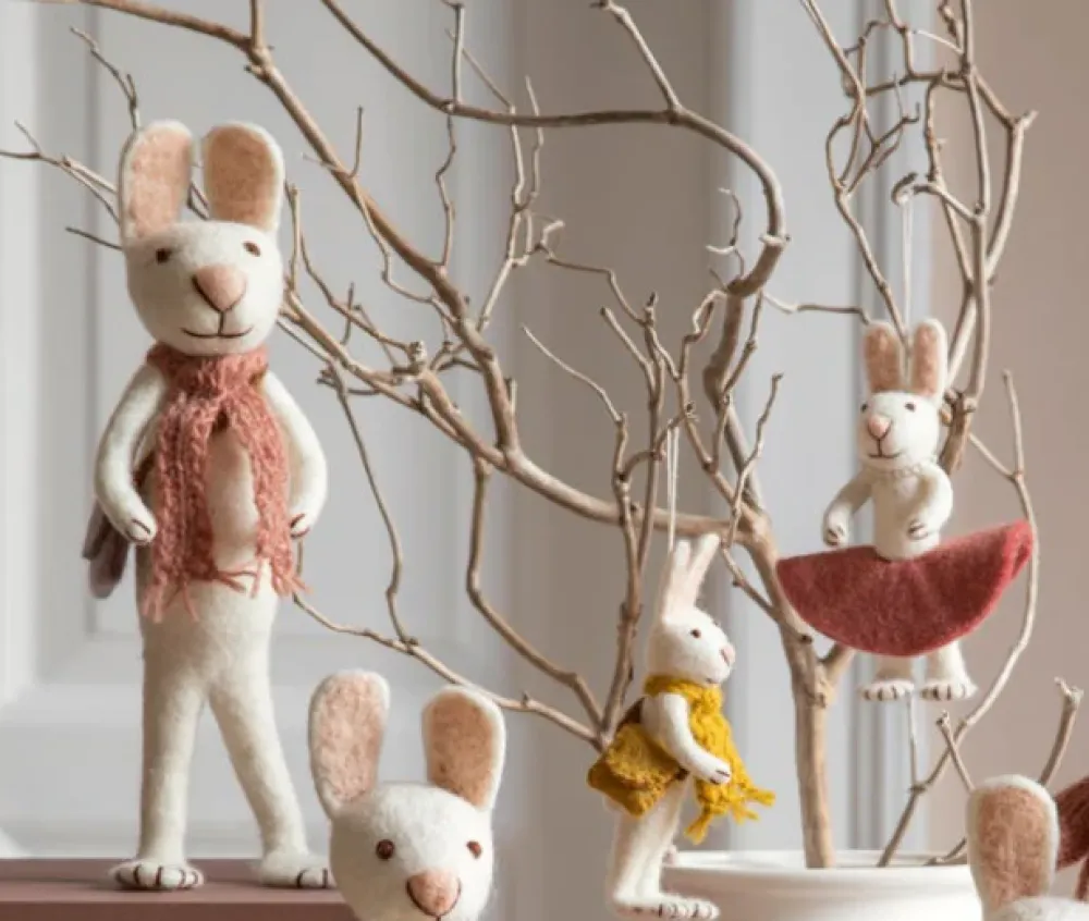 En Gry & Sif little grey rabbit - yellow dress|Cottontails Baby Online