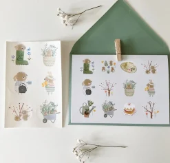 Handmade Card & Stickers - Spring Bunnies|Cottontails Baby Hot