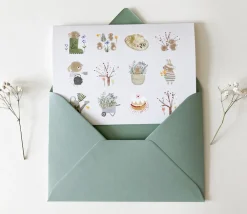 Handmade Card & Stickers - Spring Bunnies|Cottontails Baby Hot