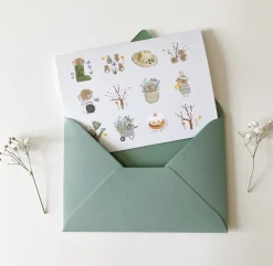 Handmade Card & Stickers - Spring Bunnies|Cottontails Baby Hot