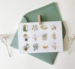Handmade Card & Stickers - Spring Bunnies|Cottontails Baby Hot