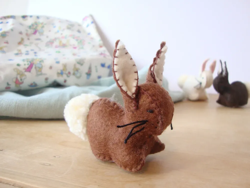 Handmade little felt rabbit - brown|Cottontails Baby Hot