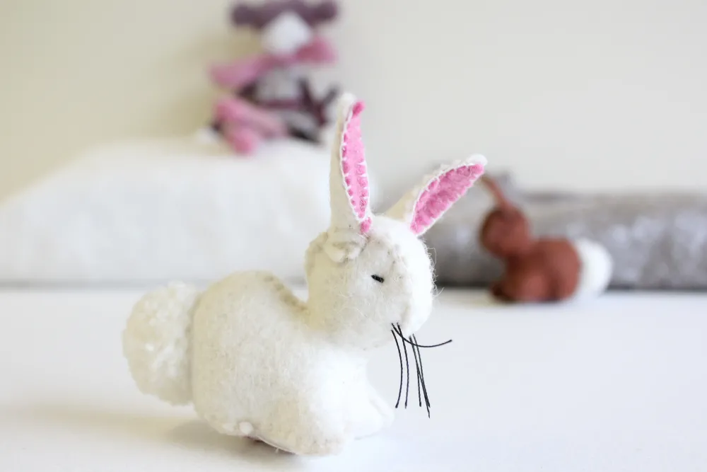 Handmade little felt rabbit - white|Cottontails Baby New