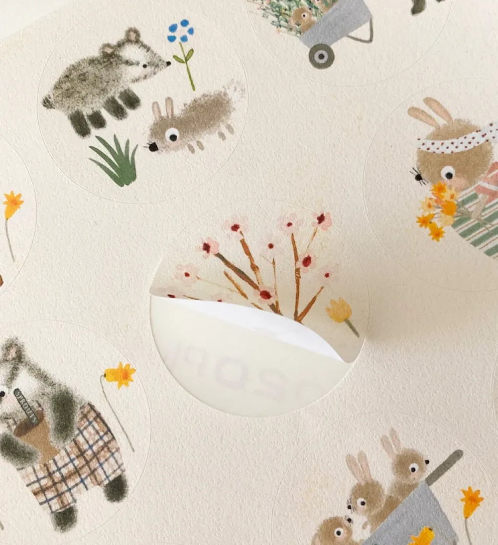 Handmade Paper Stickers - Spring|Cottontails Baby Hot