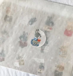 Handmade Paper Stickers - Cosy Bunnies|Cottontails Baby Online