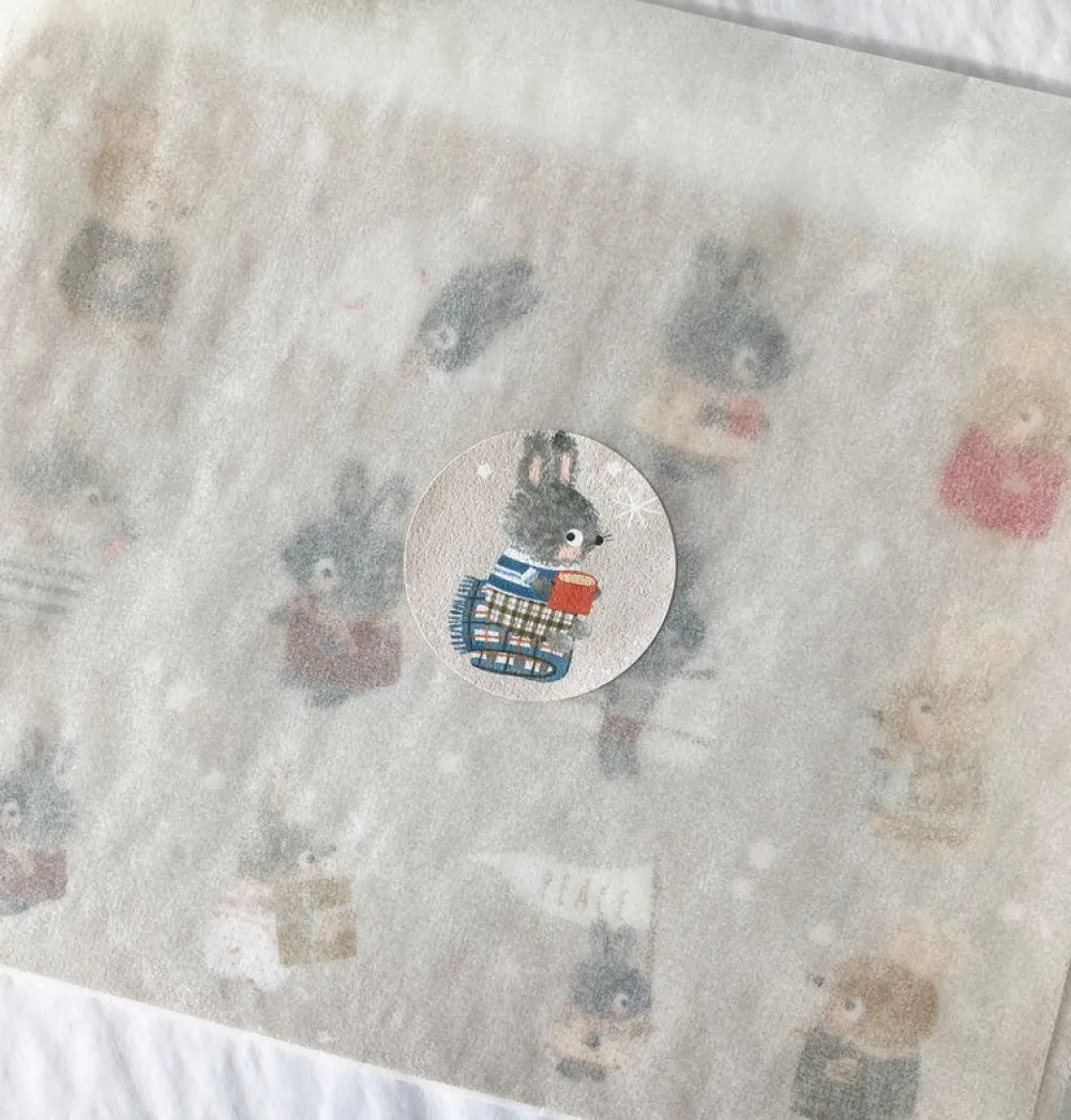 Handmade Paper Stickers - Cosy Bunnies|Cottontails Baby Online
