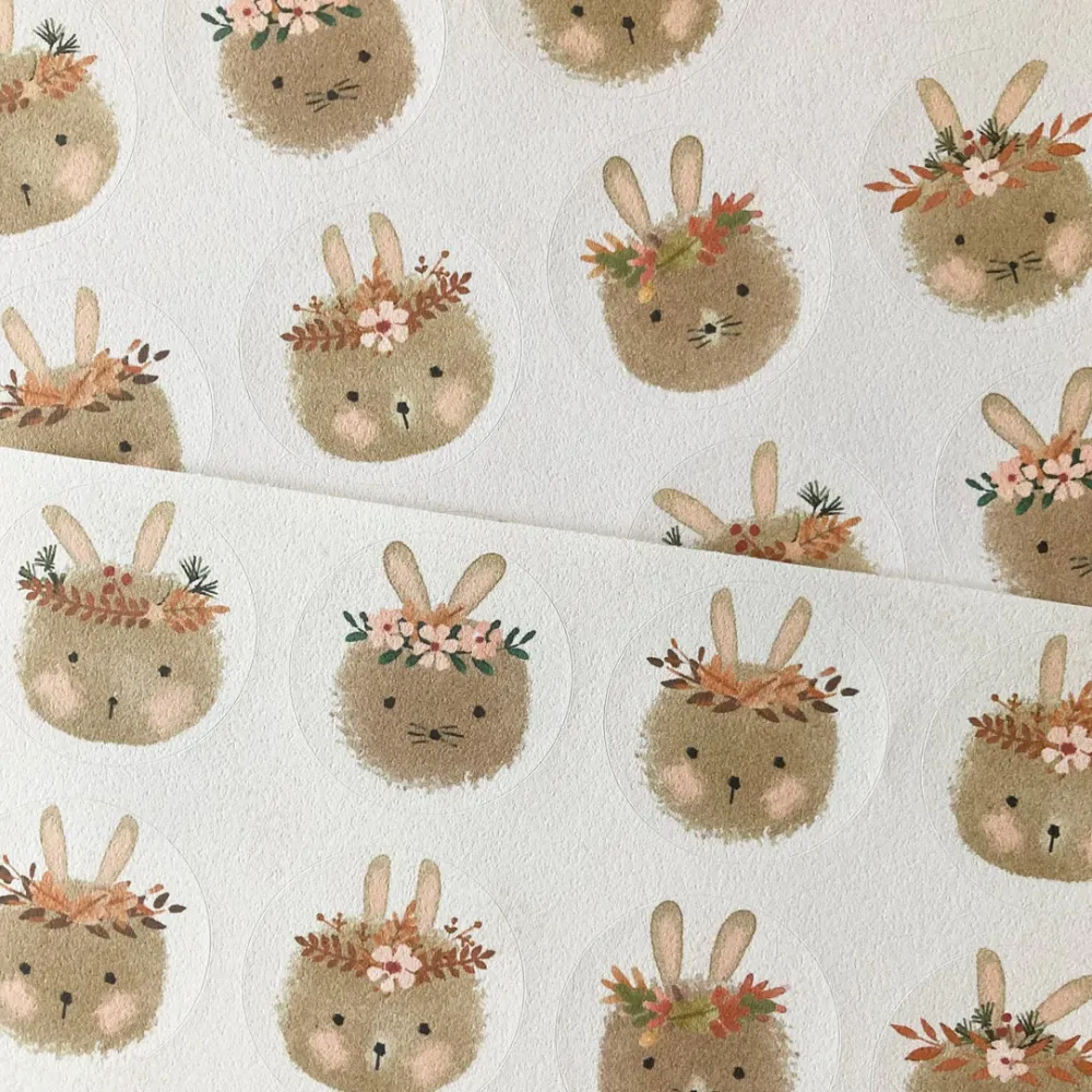 Handmade Paper Stickers - Bunny Heads|Cottontails Baby Best
