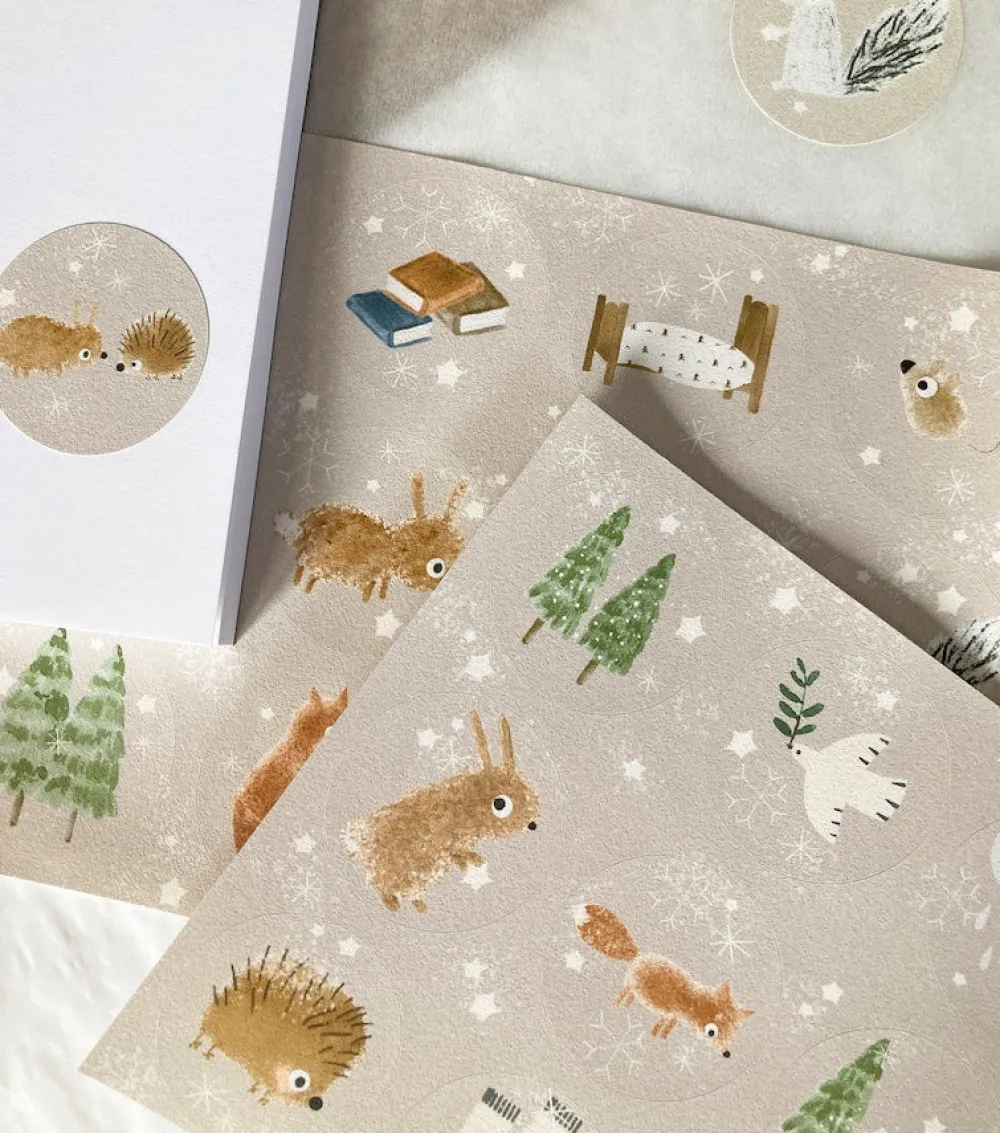 Handmade Paper Stickers - Bunny Woodland|Cottontails Baby New