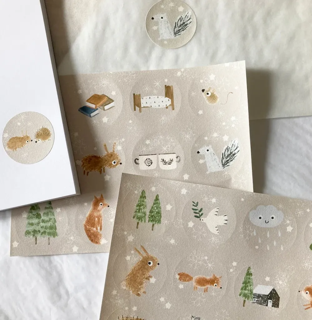 Handmade Paper Stickers - Bunny Woodland|Cottontails Baby New