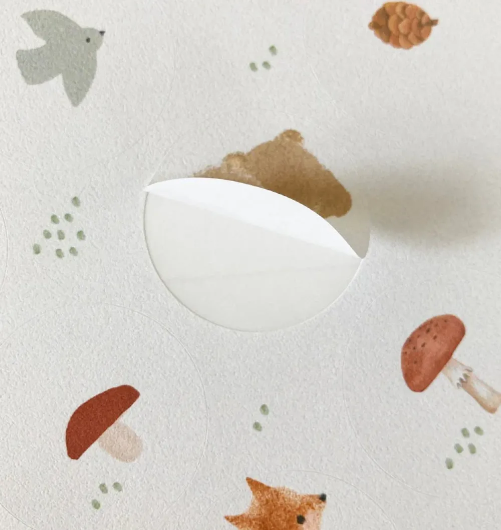 Handmade Paper stickers - White Woodland|Cottontails Baby