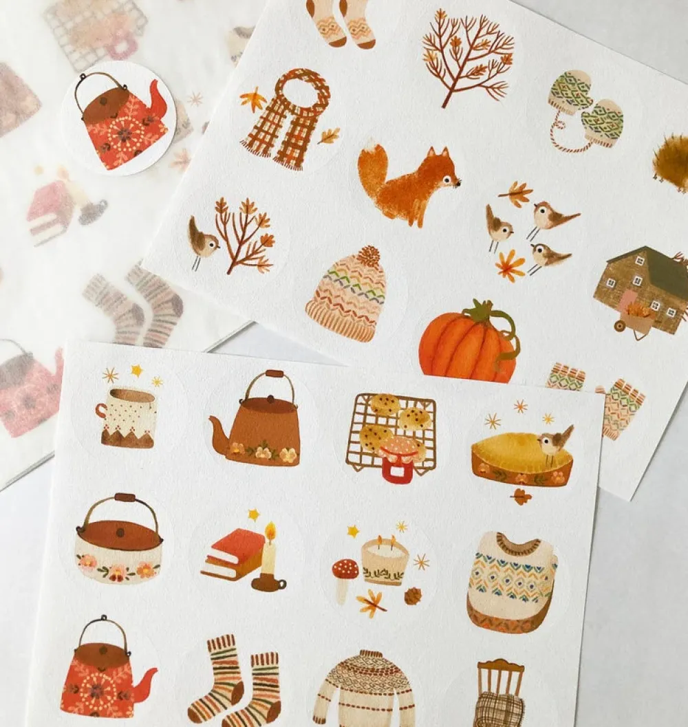 Handmade Paper Stickers - Autumn|Cottontails Baby Sale