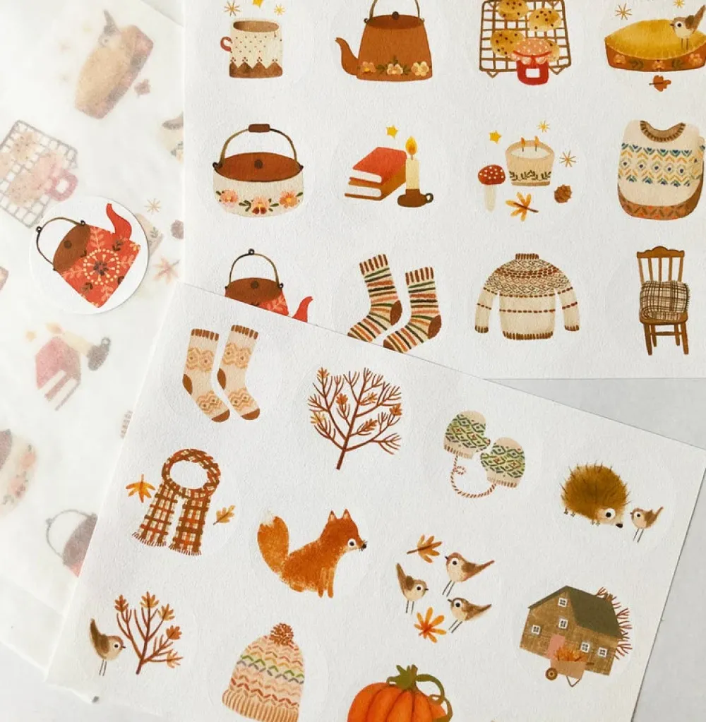 Handmade Paper Stickers - Autumn|Cottontails Baby Sale
