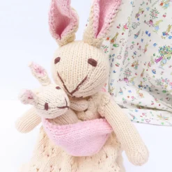 Mother Rabbit and Baby - hand knitted organic cotton|Cottontails Baby Hot