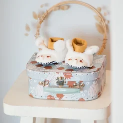 Moulin Roty Apres la Pluie baby slippers - sheep|Cottontails Baby New