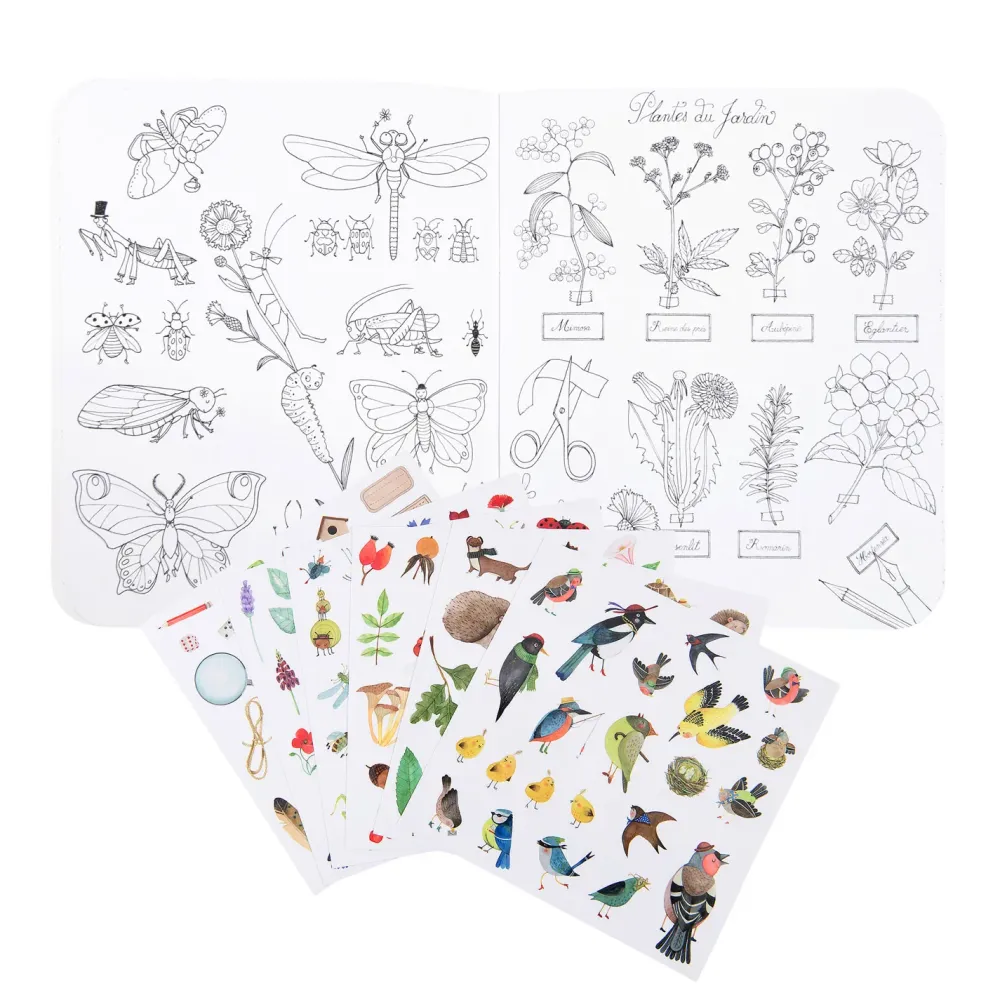 Moulin Roty botanist colouring & sticker book|Cottontails Baby Online
