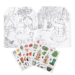 Moulin Roty colouring book & sticker book - greenhouse|Cottontails Baby Hot