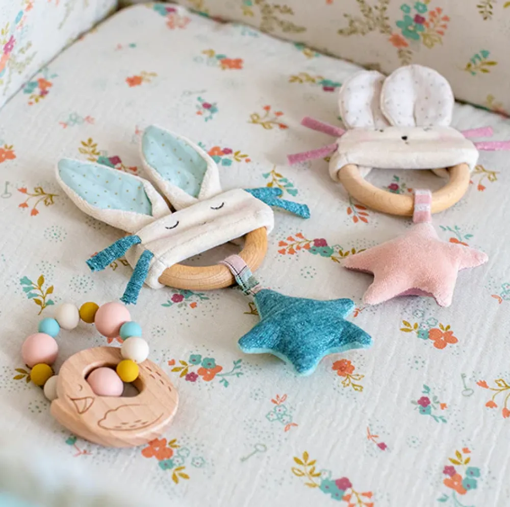 Moulin Roty Floral Fitted Cot Sheet 140 x 70cm|Cottontails Baby Online