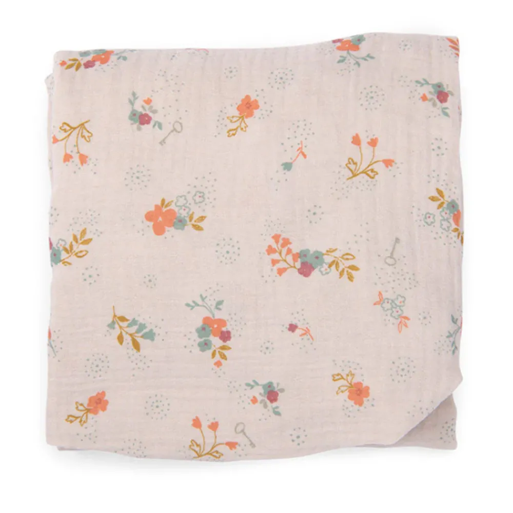 Moulin Roty Floral Fitted Cot Sheet 140 x 70cm|Cottontails Baby Online