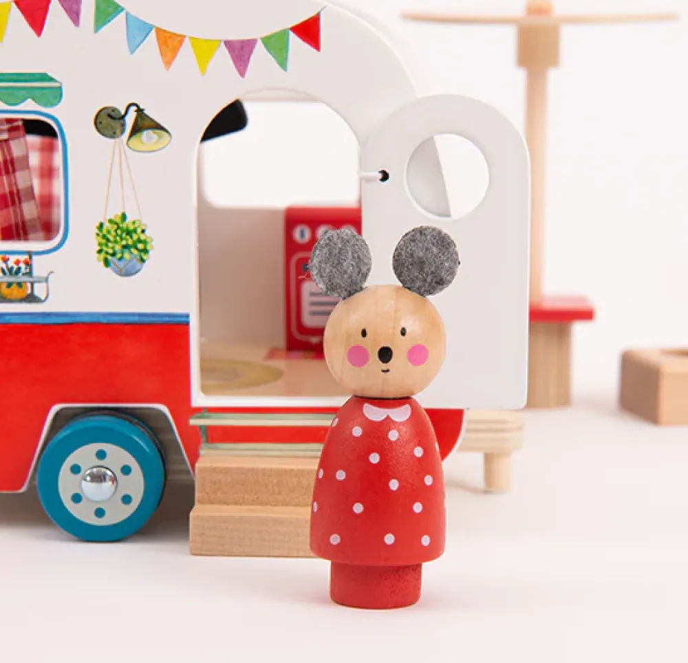 Moulin Roty Grand Family Wooden Vintage Caravan|Cottontails Baby Best