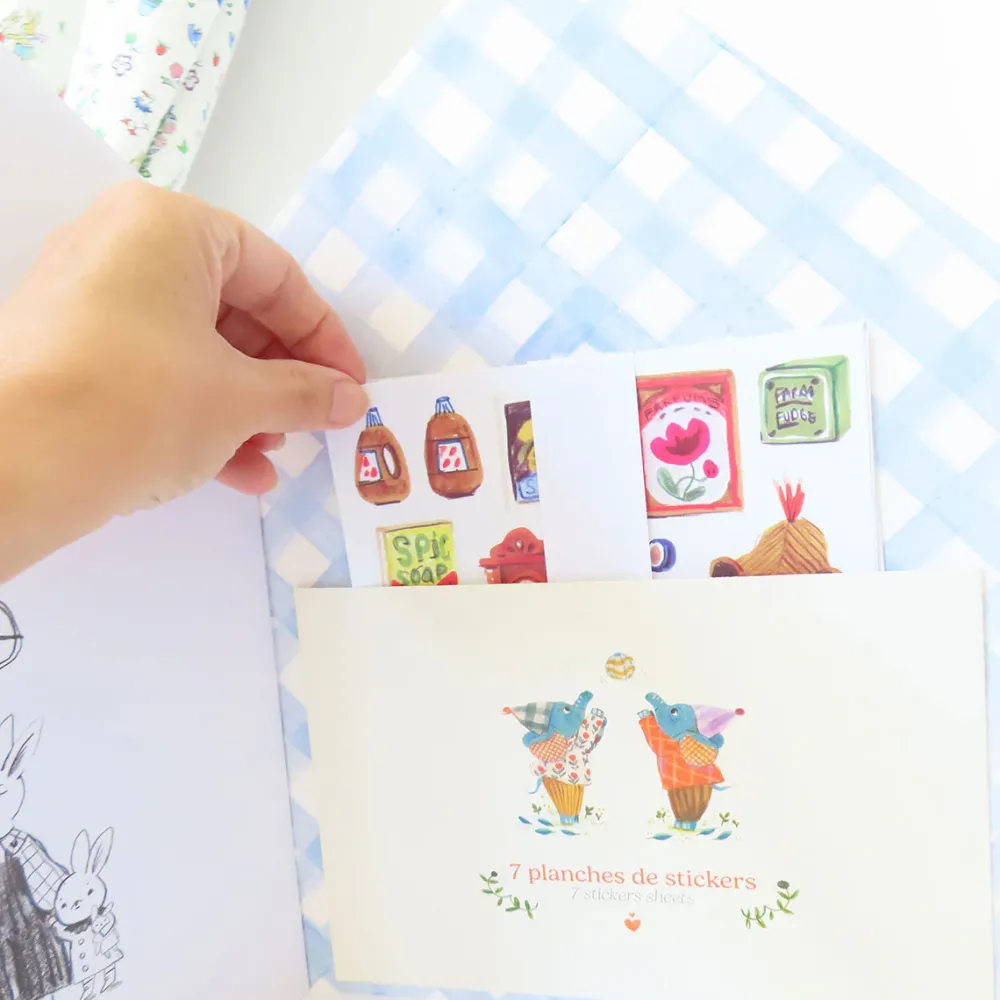 Moulin Roty Minouchkas Colouring & Sticker Book|Cottontails Baby New