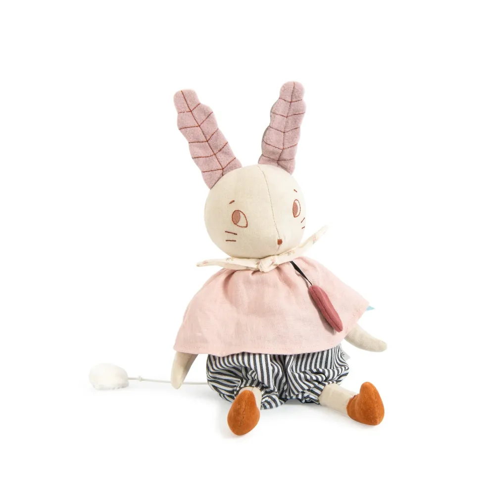 Moulin Roty musical linen rabbit|Cottontails Baby New
