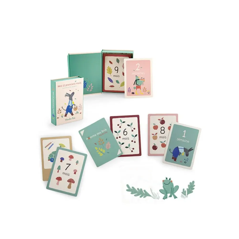 Moulin Roty Pomme des Bois 'My First 12 Months' card set|Cottontails Baby Hot