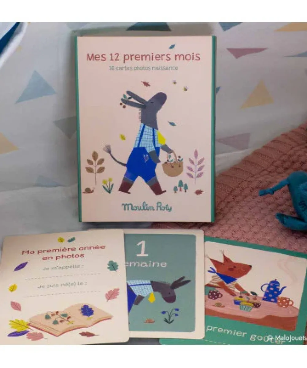 Moulin Roty Pomme des Bois 'My First 12 Months' card set|Cottontails Baby Hot