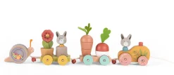 Moulin Roty Three Rabbits Pull-along Wooden Train|Cottontails Baby Outlet