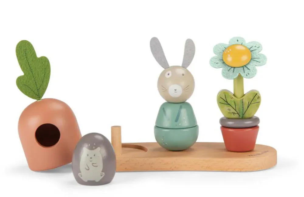 Moulin Roty Three Rabbits Wooden Stacking Toy|Cottontails Baby Hot