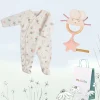 New Baby Gift Set - pretty sleep suit & mouse rattle|Cottontails Baby Best
