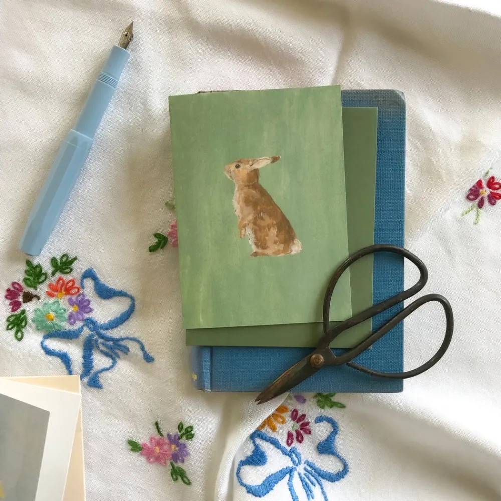 Petite bunny card - green|Cottontails Baby Online