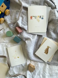 Petite goose & gosling card 'New Baby'|Cottontails Baby Hot