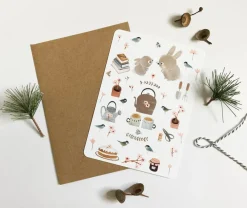 Postcard & Envelope - Bunny Teatime|Cottontails Baby Hot