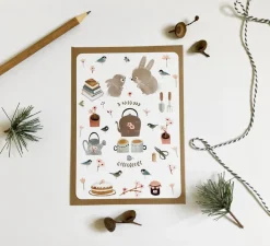 Postcard & Envelope - Bunny Teatime|Cottontails Baby Hot