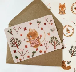 Postcard & Envelope - Harvest Mouse|Cottontails Baby New