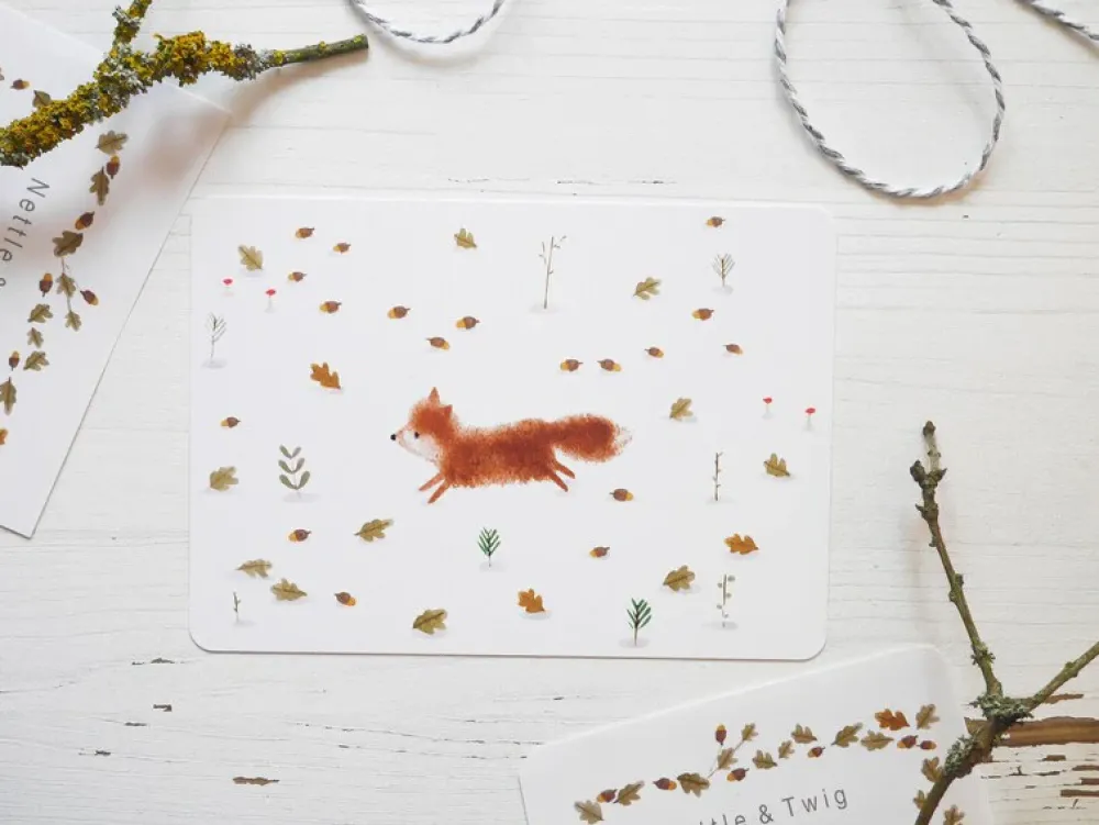 Postcard & Envelope - Jumping Fox|Cottontails Baby Hot
